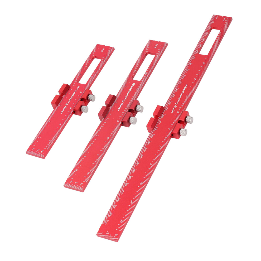 Metal Ruler Set 6 8 12in Slide Stop Accurate