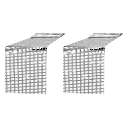 2X Disco Party Table Runner Mirror Silver Foil Table Runner Glitter Metallic Table Cover for Disco Dance Party Wedding