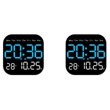 2X Digital Clock with Date Digital LED Calendar with Remote Control Battery Operated Multifunction Digital Calendar