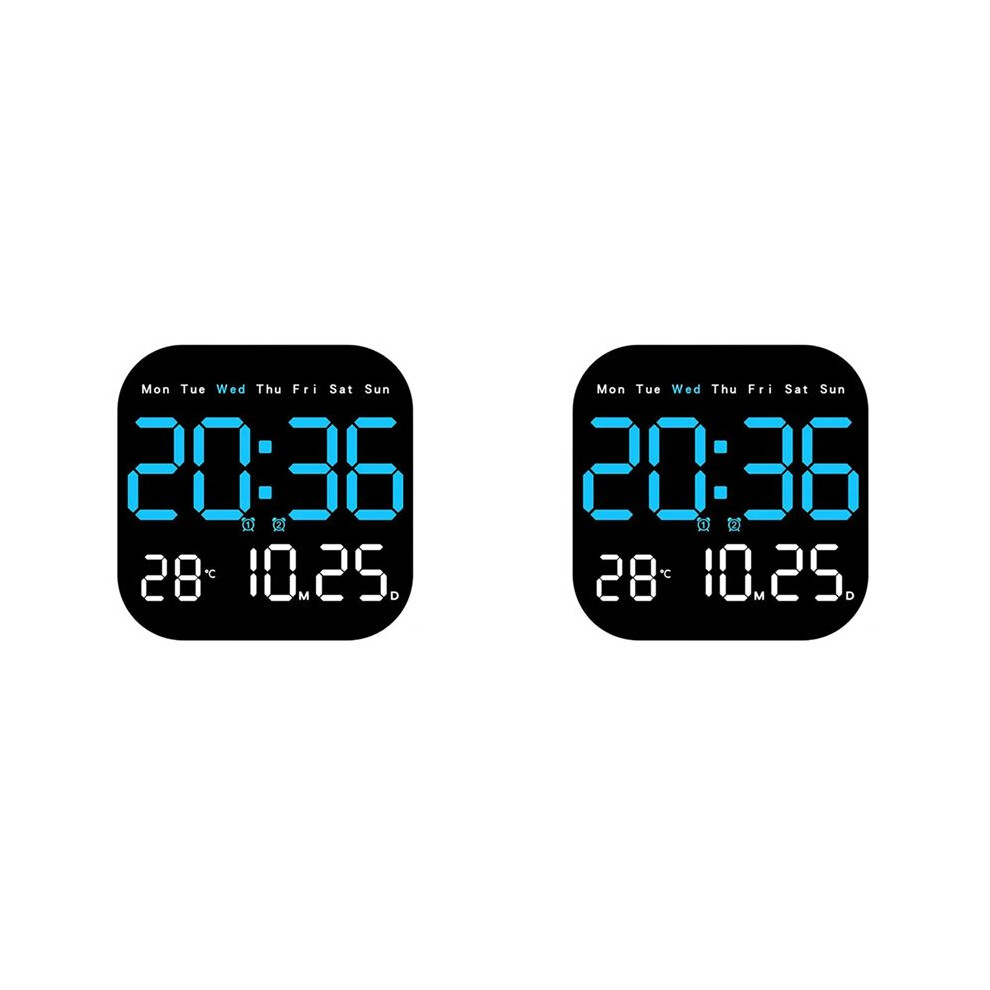 Semoic 2X Digital Clock With Date Digital Led Calendar With Remote Control Battery Operated Multifunction Digital Calendar