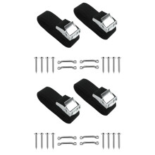 4X Batterijbevestigingsbanden Batterijbevestigingsriemen Kit Riemen met Roestvrijstalen Nokgespriemen Batterijdoosriemen