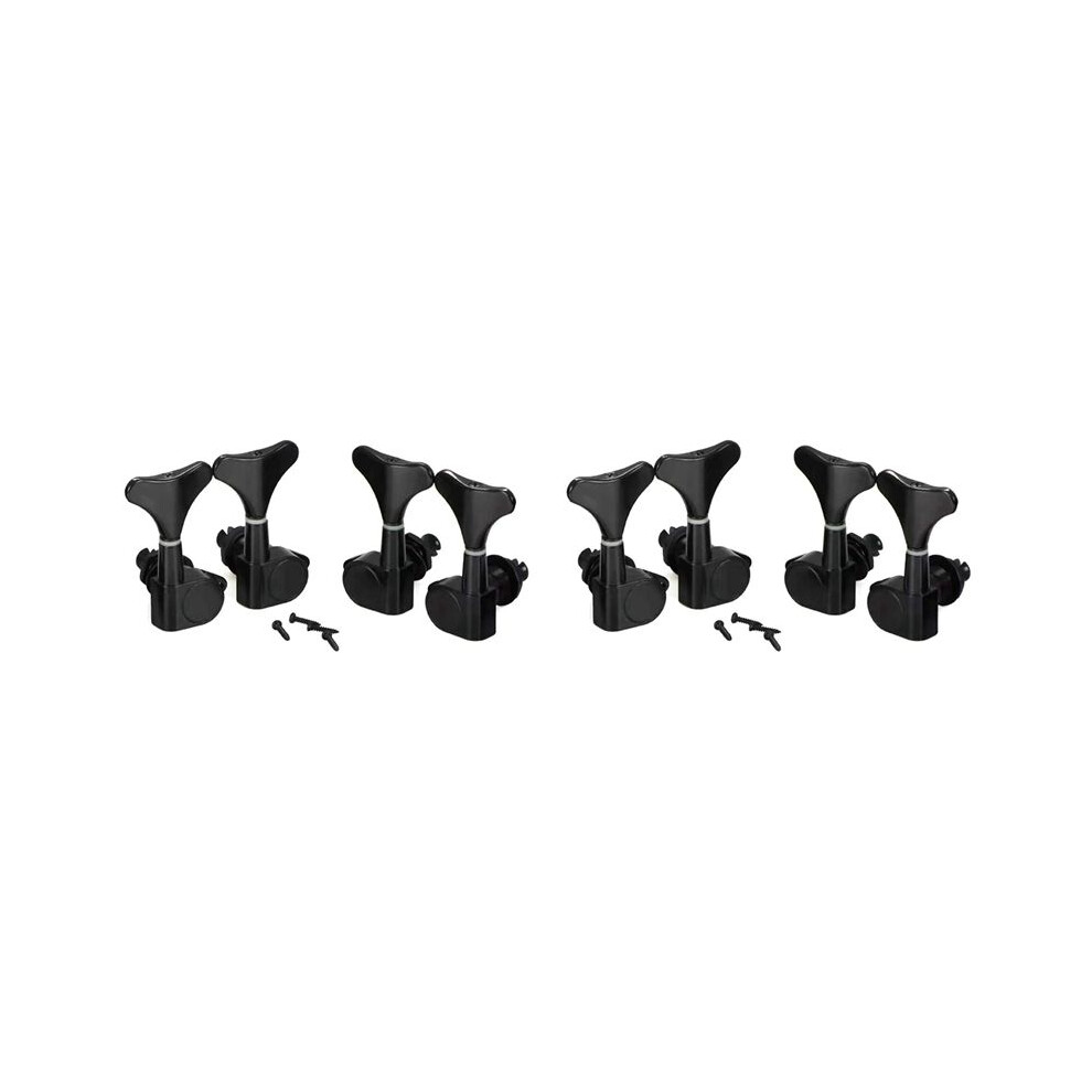 4+4 Sealed Bass Guitar Tuning Pegs Keys 4R4l Machine Tuners For Precision Bass And Jazz Bass, Black 6032194969676