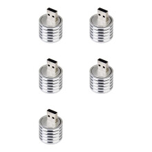 5X Lampe de Poche Torche Electrique en Aluminium 3W USB LED Lampe de Poche Lumiere: Blanche