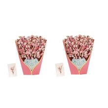 2X Paper - Cards, Blossoms, Life Sized Forever Flower Bouquet 3D Popup Greeting Cards, Birthday Gift Cards