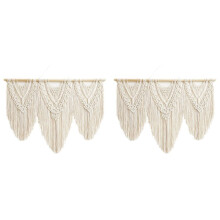 2X Macrame Wall Hanging Handwoven Bohemian Cotton Rope Boho Home Decor