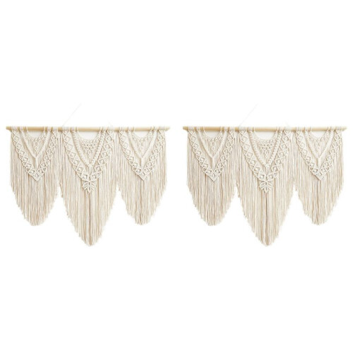 2X Macrame VäGghäNgande HandväVd Bohemisk Bomullsrep Boho  Heminredning