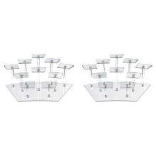 2X 10 Seats Transparent Acrylic Display Shelf Stands,Desktop Tiered Riser Display Stand for Dessert Stand