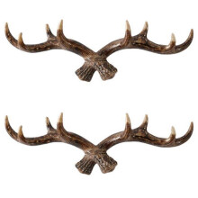 2X Vintage Deer Antlers Wall Hooks -28cm Wall Mounted Clothes Hanger Coat Rack Key Holder for Decorative Wall Hook,B