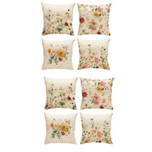 Spring Pillow Covers 18X18 Set of 8 Farmhouse Throw Pillow Spring Decorations Floral Cushion Case for Home Decor
