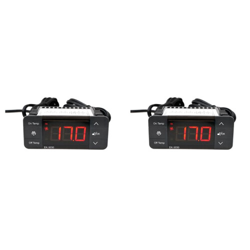 2X EK-3030 Digital Temperature Controller 220V Thermostat Sensor Refrigeration Defrost Thermostat