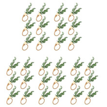 30 Pieces Eucalyptus Napkin Rings Handmade Wooden Beads Home Decor Faux Greenery Napkin Holders for Weddings,Party,Etc