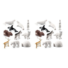 20 Pièces Simulation Ours Polaire Beluga Lapin Joints Polaires Ours Renne Arctique Animal Ensemble Enfant ÉDucation Cognitive Jouets