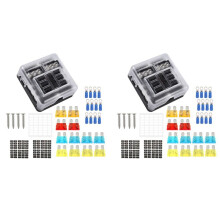 2X Bloque de Fusibles Una Prueba de Agua de 6 Vías, con Indicador LED con Caja de Fusibles Marinos Negativos para Dc12-24V, Automóvil, , Camión