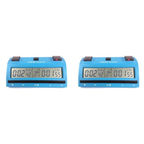 2X Professional Chess Digital Timer Chess Clock Count  Down Board Game Stopwatch Bonus Competition Hour Meter