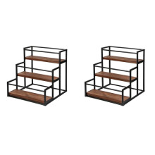 2X Coffee Syrup Rack 3-Storey Storage Rack Wine Rack Wine Rack Kitchen Seasoning