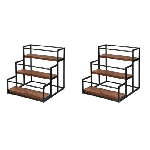 2X Coffee Syrup Rack 3-Storey Storage Rack Wine Rack Wine Rack Kitchen Seasoning