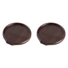 2X Rundes Teetablett Aus Bambus, Teekuchen, Teetablett, Teezeremonie-ZubehöR, Teetablett, Review-Teetablett