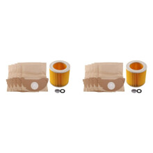 2Pcs Dust Hepa Filters+10Pcs Paper Bags for  Vacuum Cleaners Parts Cartridge Hepa Filter Wd22100 Wd3.200 Mv2 Mv3