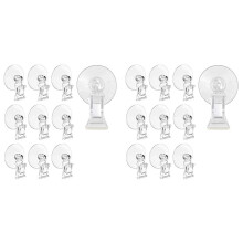 20Pcs Suction Cup Clips Transparent Sucker Clamp Bathroom Window Glass Suction Cup with Clip for Advertising Display