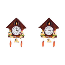 2X Retro Vintage Holz Kuckuck Uhren Handwerk Carving Wohnzimmer Wand Uhr Swing Timer Wecker Interieur Dekoration Werkzeuge