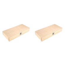 2X Aufbewahrungsbox für Objektträger Aus Holz, Fasst 50 Objektträger, Objektträgerbox für Mikroskope