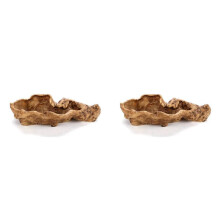 2X Paesaggio Retrò Pastorale Vaso da Fiori In Resina Ceppo di Albero Fioriera Scultura In Legno Artificiale Rustico Succulente