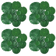 60 Pieces 5 Kinds Artificial Floating Foam Lotus Leaves Lily Pads Fake Foliage Pond Decor for Pool Aquarium Decoration