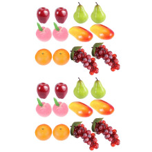 24 Pcs Decorative Lifelike Realistic Artificial Fake Fruit Decor