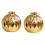 2X Ceramic Small Vase Small Flower Embossed Fish Lip Pattern Crafts Home Decorations (Gold) 1