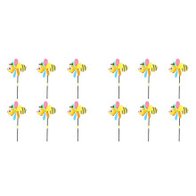 12 Stück Biene Wind Spinners Windräder 3D Tier Windmühlen Garten Pfähle Ornamente Für Rasen Garten Terrasse Party Dekor
