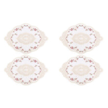 4 Stuks Vintage Ovale Kant Tafel Placemats Prachtige Bloem Geborduurde Doilies Vaas Mat 12.2 X 16.9 Inch