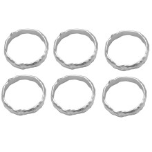 6Pcs Napkin Ring Metal Napkin Ring Set Napkin Buckles Holder Table Decor for Wedding, Party, Ramadan, Banquet Silver