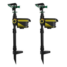 2X Sprinkler Automatic Rotating Large Area Solar Motion Activated Animal Repellent Sprinkler Garden Animal Deterrent