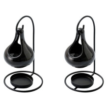 2X Brenner für Ätherische Öle, Wachsschmelzbrenner, Aromatherapiebrenner, Keramiköl-Diffusorkerze für Yoga, Spa, Schlafzimmerdekoration