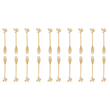 20 Pcs Stainless Steel Leaf Cake Fruit Forks Set Tasting Dessert Forks Kitchen Accessory Wedding Party Golden