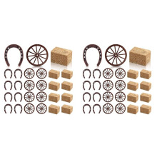 48-Teiliges Western-Partyzubehör, Vintage-Tischdekoration für Glückshufeisen, Hochzeitsgeschenke, Cowboy-Dekorationen
