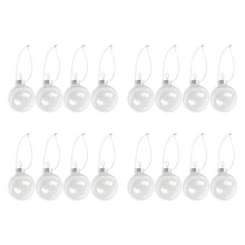 Clear DIY Baubles Shatterproof Seamless Plastic XMAS Home Tree Decor Gift - 60mm QTY:16