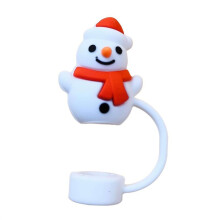 10PCS Silicone Straw Tips Lids Protectors for Stanley40 Oz Tumbler Cups Christmas Snowman Silicone Straw Covers
