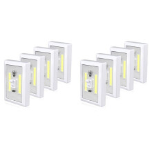 Lot de 8 Lampes de Placard, Lampe de Robinet à Piles, Lampe D'Interrupteur Super Lumineuse, Éclairage Mural Sous Armoire