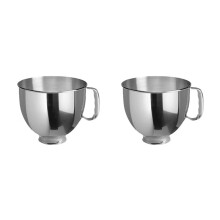 2X for Classic&Artisan Series 4.5QT/5QT Mixer 304 Bowl Stainless Steel Mixer Bowl Dishwasher Safe