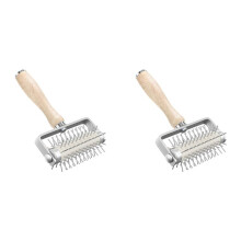 2X Pastry Roller with Stainless Steel Spikes Homemade Pizza Tool,Prevents Dough From Blistering,Pizza Making Accessories