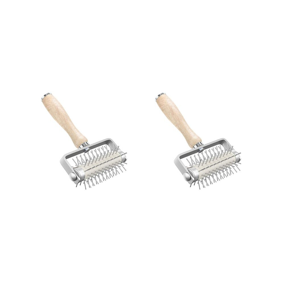 2X Pastry Roller With Stainless Steel Spikes Homemade Pizza Tool,Prevents Dough From Blistering,Pizza Making Accessories 4711646101933