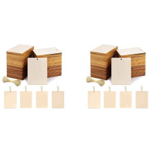 90Pcs Blank Wooden Tags, 3.5 X 2.5Inch for Crafts with Holes and 42.65 Ft Twine, for Christmas Gift Tags