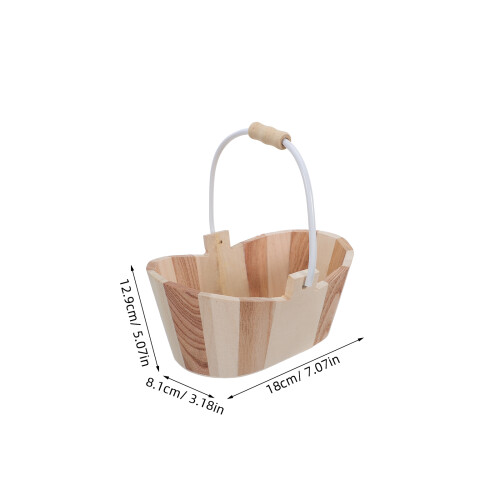 Seau Bois Sauna Naturel, Rangement Douche, Caddie Compact 1