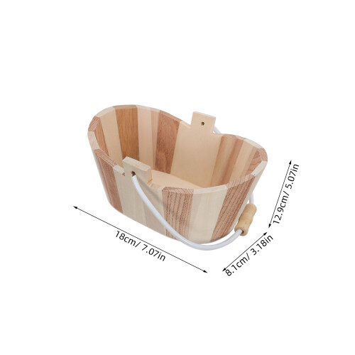 Seau Bois Sauna Naturel, Rangement Douche, Caddie Compact 2