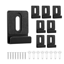 8pcs Metal Mirror Holder Kit, Mirror Clips with Screws Rubber Pads Mirror Hooks Heavy Duty Mirror Hanger Hardware Black