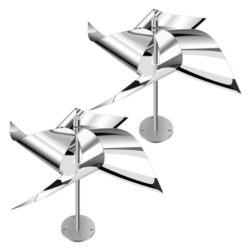 2 Pack Reflective Wind Powered Scare Devices,  Reflective Deterrent for Outside,Protect Your Gardens,