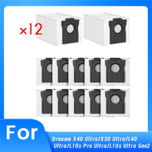 12 Pezzi 3,2L Grandi Sacchetti Monouso per La Polvere per Aspirapolvere per X40 Ultra/X30 Ultra/L40 Ultra/L10s Pro Ultra/L10s Ultra Gen2