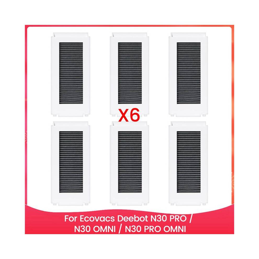 6 Pack Replacement Hepa Filter For Deebot N30 Pro / N30 Omni / N30 Pro Omni Robot Vacuum Accessories 6031416238439