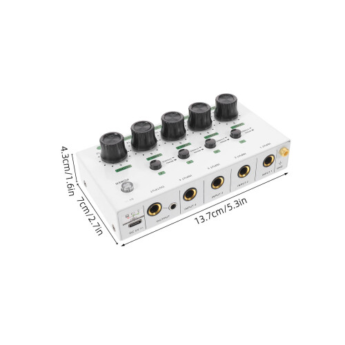 White 4 Channel Mixer Portable Audio Mixer for Home Studio Use 1